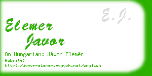 elemer javor business card