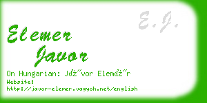 elemer javor business card